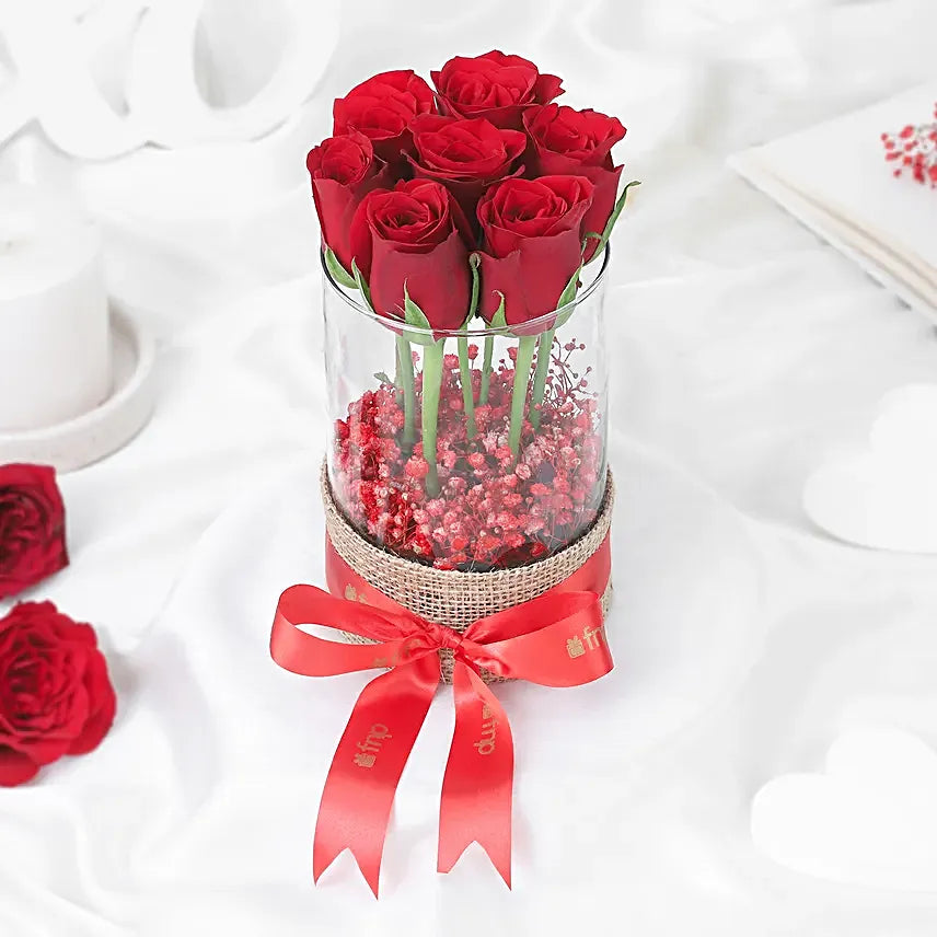 (test product)Glass Full of Red Rose